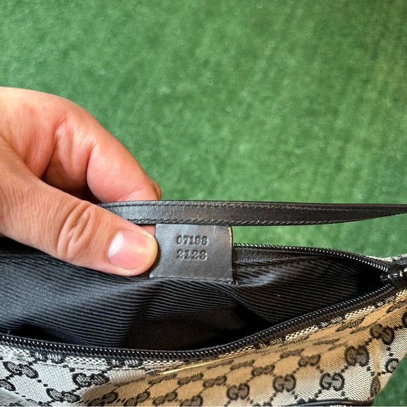 Gucci GG monogram small canvas hand bag gray authentic vintage - Picture 4 of 7